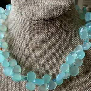 Handmade Chalcedony Aqua Blue Necklace